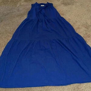 LILI SIDONIO by Molly Bracken Cotton Gauze Sleeveless Tiered Maxi Dress Med - E